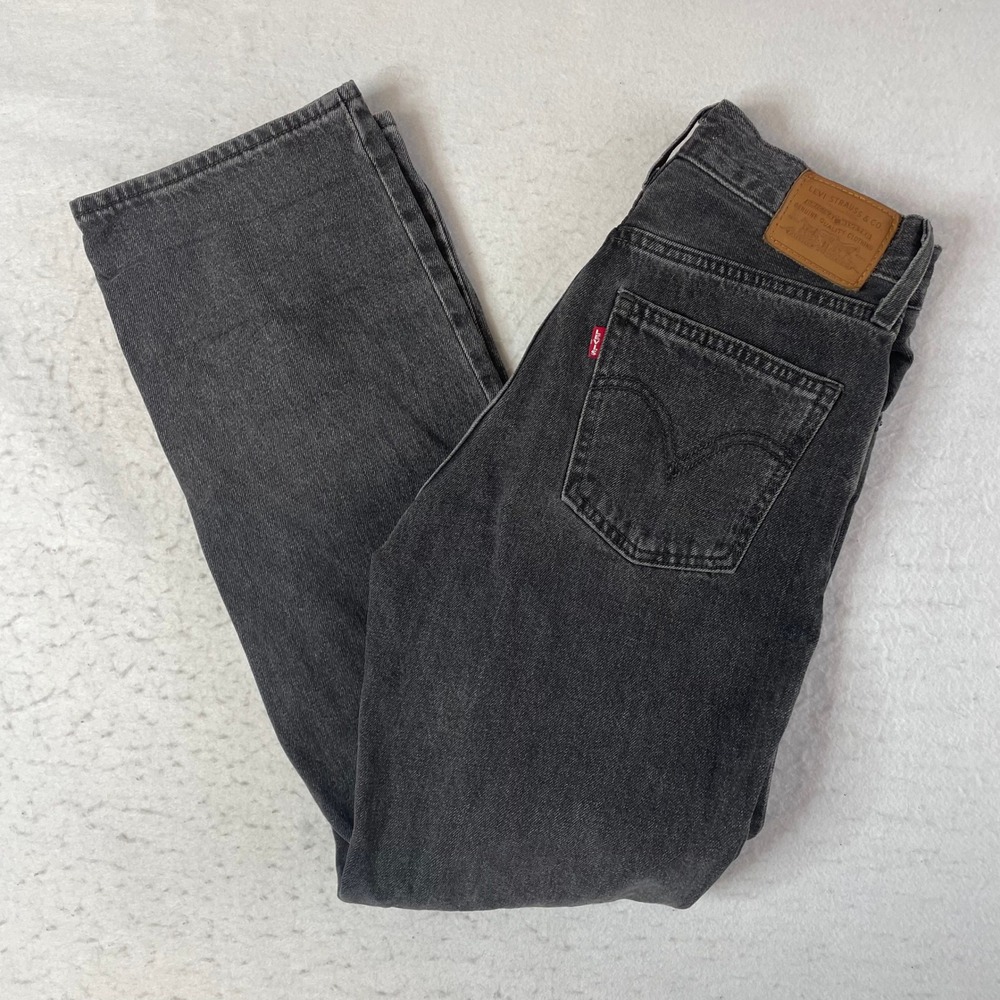 Levi's Dad Jean Womens Size 25 Black High Rise‎ Straight Leg Denim Pants